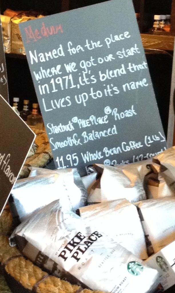 Hand printed sign in a Starbucks cafe, across from the Department of Education building